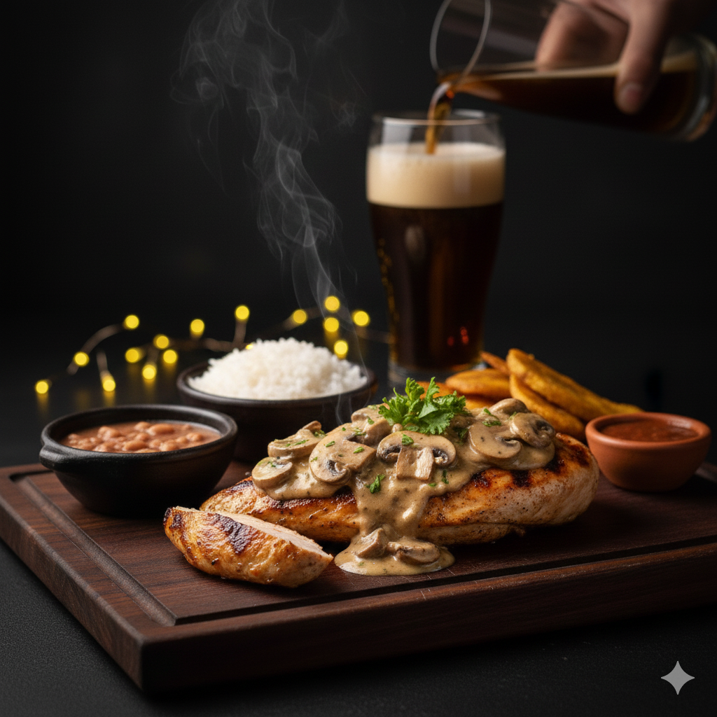 Pollo en champiñones